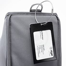 Laptoptasche Sigel Desk Sharing Bag Premium M, für Laptops bis 15,4″, 2 große und 5 kleine Fächer, Tragegriffe, Schultergurt, RPET, dunkelgrau