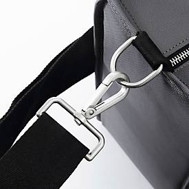 Laptoptasche Sigel Desk Sharing Bag Premium M, für Laptops bis 15,4″, 2 große und 5 kleine Fächer, Tragegriffe, Schultergurt, RPET, dunkelgrau