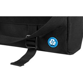 Laptoptasche Stop Ocean Plastic BARBADOS RPET, 3-in-1, für 1 Notebook bis 15,6´´, Hauptfach & Reißverschlussfach, abnehmbarer Schultertrageriemen, Recycling-PET, schwarz