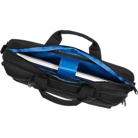 Laptoptasche Stop Ocean Plastic GRANADA RPET, für 1 Notebook bis 17' & 1 Tablet, Vorfach & Hauptfach, abnehmbarer Schultertrageriemen & Trolleyband, Recycling-PET, schwarz