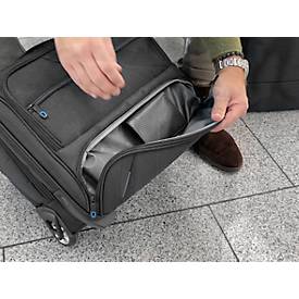 Laptoptrolley Stop Ocean Plastic BORNEO RPET, für 1 Notebook bis 17', Hauptfach & 3 Reißverschlussfächer, Netztasche, Laufrollen, Recycling-PET, schwarz