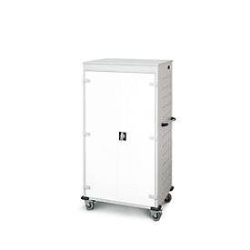 Laptopwagen mit Ladefunktion, 2-Punkt-Verriegelung, CH-Stecker, Feststellbremse, 26 Fächer, B 920 x T 500 x H 1540, weiß
