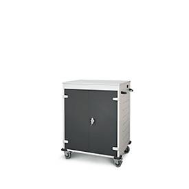 Laptopwagen mit Ladefunktion, 2-Punkt-Verriegelung, Feststellbremse, 16 Fächer, B 920 x T 500 x H 1060, anthrazit