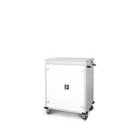 Laptopwagen mit Ladefunktion, 2-Punkt-Verriegelung, Feststellbremse, 16 Fächer, B 920 x T 500 x H 1060, weiß