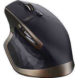 Laser-Maus Logitech MX Master, kabellos, 5 Tasten, 1600 dpi, mit USB-Empfänger, schwarz