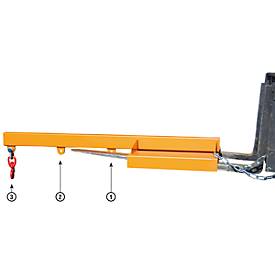 Lastarm für Gabelstapler, 1600-5,0, orange RAL 2000