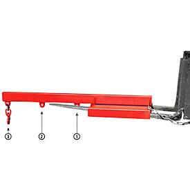 Lastarm für Gabelstapler, 1600-5,0, rot RAL 3000