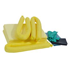 Leckage Notfallset gelb, für 50 l Säuren, Laugen, aggr. Medien & Alkohol, in Transportbox