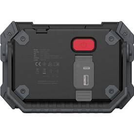 LED-Arbeitsleuchte Ansmann FL2500R, 3 Leuchtstufen, 2400 Lumen, IP64, Akku, Aufstellbügel/Tragegriff, B 177 × T 129 × H 44 mm