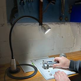 LED-Arbeitsleuchte Bauer & Böcker Flexi, 4,5 W, 450 lm, 5500 K, dimmbar, neigbar, Magnetfuß, IP65, L 610 mm, Aluminium, grau-schwarz