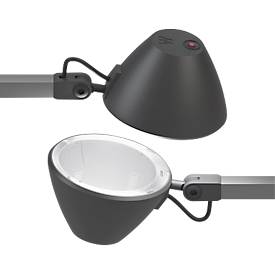 LED-Arbeitsplatzleuchte LUCIO, 4000 K, dreh-, neig- und höhenverstellbar, 4 W, umbragrau RAL 7022