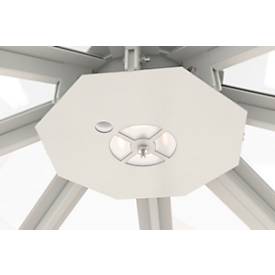 LED-Beleuchtung für Achteck-Raucherpavillon Modell Paris, Lichtfarbe neutralweiß, 11 W, IP65, Platte verk.weiß RAL 9016
