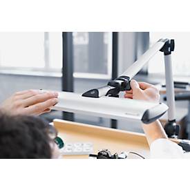 LED-Gestängeleuchte Waldmann TANEO, Leistung 23 W, 1500 lm, Lichtfarbe 5000 K, dimmbar, aluminiumfarben