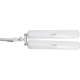 LED-Klemmleuchte MAULcraft duo, 2 Köpfe, Leistung 22 W, dimmbar, um 360° drehbar, 2860 lm, Klemmweite 63 mm, weiß