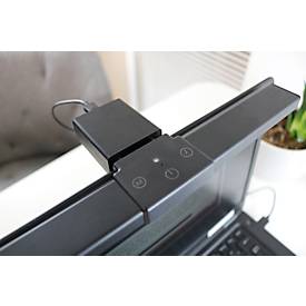 LED Klemmleuchte UNILUX Travelight, für Notebooks & Desktop Bildschirme, Leistung 4,5 W, 350 lm, 2900-5300 K, dimmbar, USB-Anschluss, Klemmweite 5-30 mm, schwarz