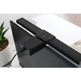 LED Klemmleuchte UNILUX Travelight, für Notebooks & Desktop Bildschirme, Leistung 4,5 W, 350 lm, 2900-5300 K, dimmbar, USB-Anschluss, Klemmweite 5-30 mm, schwarz