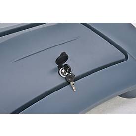 LED Kundenstopper WindPro, A1, wetterfest, beidseitig einsetzbar, mit Rollen, 650-1300 Lux, Polycarbonat, grau