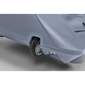 LED Kundenstopper WindPro, A1, wetterfest, beidseitig einsetzbar, mit Rollen, 650-1300 Lux, Polycarbonat, grau