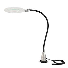LED-Lupenleuchte Bauer & Böcker Slim, 6-fache Vergrößerung, 7,5 W, 460 lm, 5500 K, neigbar, IP65, Magnetfuß, Kunststoff, schwarz