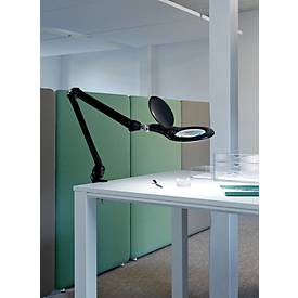 LED Lupenleuchte MAULmakro, 3-Dioptrien-Linse, 8 W, 580 lm, 6500 K, Arm um 360° dreh-& neigbar, höhenverstellbar, Klemmfuß, schwarz