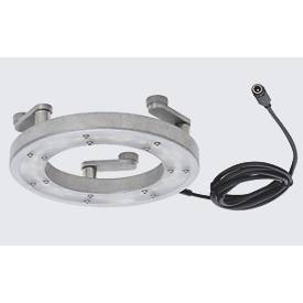 LED Maschinenleuchte Bauer & Böcker Kreislicht M, kabelgebunden, 7,5 W, 460 lm, 5500 K, um 360° drehbare Gelenke, 3 Magnetfüße, IP67, Aluminium, grau