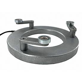 LED Maschinenleuchte Bauer & Böcker Kreislicht M, kabelgebunden, 7,5 W, 460 lm, 5500 K, um 360° drehbare Gelenke, 3 Magnetfüße, IP67, Aluminium, grau