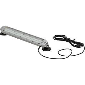 LED Maschinenleuchte Bauer & Böcker Lichtleiste M, 12 W, 1200 lm, 5500 K, um 45° drehbare Gelenke, 5500 K, Magnetfuß, IP67, Aluminium, grau