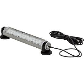 LED Maschinenleuchte Bauer & Böcker Nachtwächter L, kabelgebunden, 9 W, 900 lm, 5500 K, um 360° drehbare Gelenke, Magnetfuß, IP67, Aluminium, grau