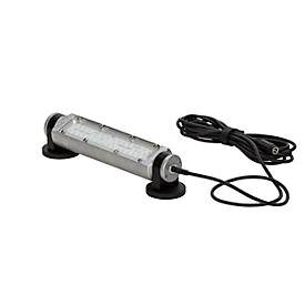 LED Maschinenleuchte Bauer & Böcker Nachtwächter M, kabelgebunden, 6 W, 600 lm, 5500 K, um 360° drehbare Gelenke, Magnetfuß, IP67, Aluminium, grau