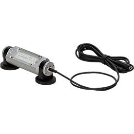 LED Maschinenleuchte Bauer & Böcker Nachtwächter S, kabelgebunden, 3 W, 300 lm, 5500 K, um 360° drehbare Gelenke, Magnetfuß, IP67, Aluminium, grau