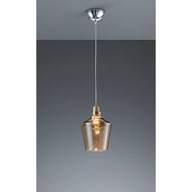LED Pendelleuchte CALAIS, E27 Fassung, inkl. 8 W LED-Leuchtmittel, Abhängehöhe bis 1300 mm, Glas