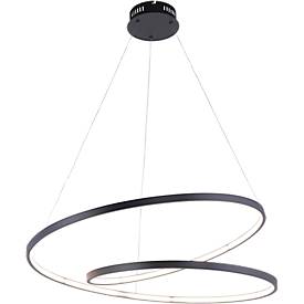 LED-Pendelleuchte ROMAN, schwarz, Lichtfarbe Warmweiss, 40W, 4500 lm, B720xT720 mm