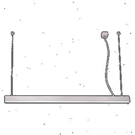 LED-Pendelleuchte SNAKE, LED austauschbar, höhenverstellbar, stufenlos dimmbar, L 1000 x B 30 mm