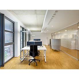 LED-Stehlampe FRISCH-Licht® STL, 80 W, 10000 lm, 4000 K, direktes/indirektes Licht, Touchdimmer & Memoryfunktion, IP20, silber