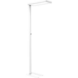 LED-Stehlampe Maul MAULjura, 62 W, 9200 lm, 4000 K, direktes/indirektes Licht, dimmbar, H 1965 mm, Aluminium, weiß