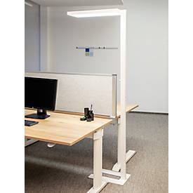 LED-Stehlampe Maul MAULjura, 62 W, 9200 lm, 4000 K, direktes/indirektes Licht, dimmbar, H 1965 mm, Aluminium, weiß
