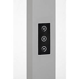 LED-Stehlampe Maul MAULsirius colour vario sensor, 80 W, 8750 lm, 3000-5500 K, direktes/indirektes Licht, stufenlos dimmbar, Aluminium & Stahl, silber