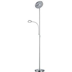 LED-Stehleuchte ACKBAR, dimmbarer Deckenfluter 1700 lm mit 18 W & Lesearm 350 lm mit 4 W, 3000 K, Fluterkopf rund