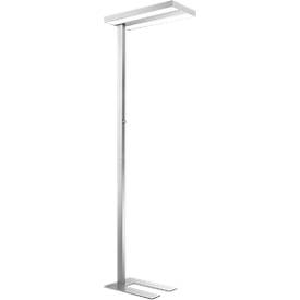 LED-Stehleuchte - H 1950 mm - stufenlos dimmbar - direkt und indirekt leuchtend - 2 x 40 W - alusilber