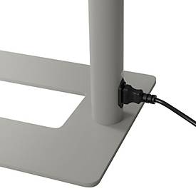 LED Stehleuchte Hansa-by-styro Capella, 80 W, 10400 lm, 4000 K, direktes/indirektes Licht, bildschirmarbeitsplatzfähig, dimmbar, silbergrau