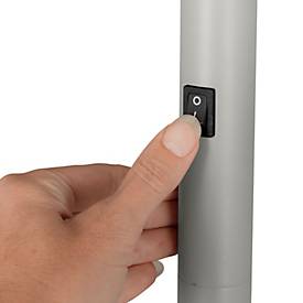 LED Stehleuchte Hansa-by-styro Capella, 80 W, 10400 lm, 4000 K, direktes/indirektes Licht, bildschirmarbeitsplatzfähig, dimmbar, silbergrau