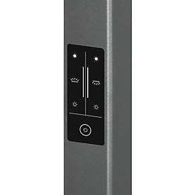 LED Stehleuchte Hansa-by-styro Saphir Plus, 80 W, 11000 lm, 4000 K, direktes/indirektes Licht, dimmbar, Tageslicht- und Bewegungssensor, H 1950 mm, anthrazit