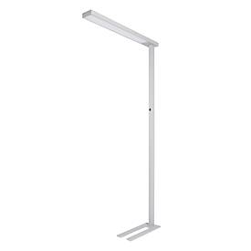 LED-Stehleuchte Linearo, Leistung 50 W, 5600 lm, 4000 K, bildschirmarbeitsplatzfähig, L 880 x B 100 x H 1852 mm, Aluminium & Stahl, weißalu RAL 9006
