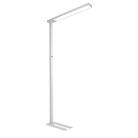LED-Stehleuchte Linearo, Leistung 50 W, 5600 lm, 4000 K, bildschirmarbeitsplatzfähig, L 880 x B 100 x H 1852 mm, Aluminium & Stahl, weißalu RAL 9006