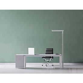 LED-Stehleuchte MAULjaval, dimmbar, weißaluminium RAL 9006