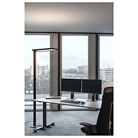 LED-Stehleuchte SLV Worklight, Touch-Dimmer, 7600 Lumen, 79 W, 200-240 V, PIR-Sensor, festverbaute LEDs, L 692 x B 310 x H 1950 mm, schwarz