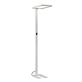 LED-Stehleuchte SLV Worklight, Touch-Dimmer, 7600 Lumen, 79 W, 200-240 V, PIR-Sensor, festverbaute LEDs, L 692 x B 310 x H 1950 mm, silber