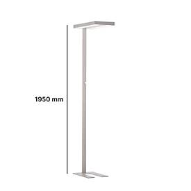 LED-Stehleuchte, stufenlos dimmbar, direkt & indirekt leuchtend, H 1950 mm, 2 x 40 W, alusilber