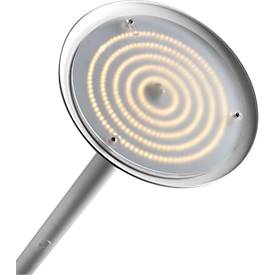 LED Stehleuchte UNILUX PRYSKA, Leistung 40 W, 4000 lm, 3000 K, 3 Leuchtstärken, dimmbar, Ø 340 x H 1800 mm, Stahl & FSC®-zertifiziertes Holz, weiß-buche