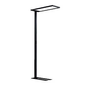 LED Stehleuchte UOL, 100 W, 11230 lm, 4000 K, bildschirmarbeitsplatzfähig, direktes/indirektes Licht, dimmbar, USB-Port, Aluminium/Acrylglas, schwarz